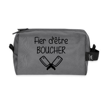 Fier d'être boucher - Trousse de toilette en tissu recyclé - anthracite - Devant