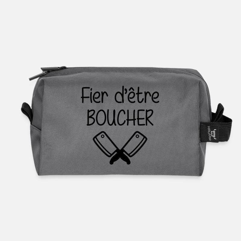 Fier d'être boucher - Trousse de toilette en tissu recyclé - anthracite