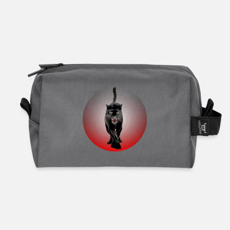 Black Cougar schwarzer Panther CB Cat Black - Recycelte Kulturtasche - Anthrazit