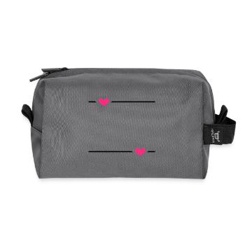 Line heart stroke ornament - Recycled Toiletry Zip Bag - anthracite - Front