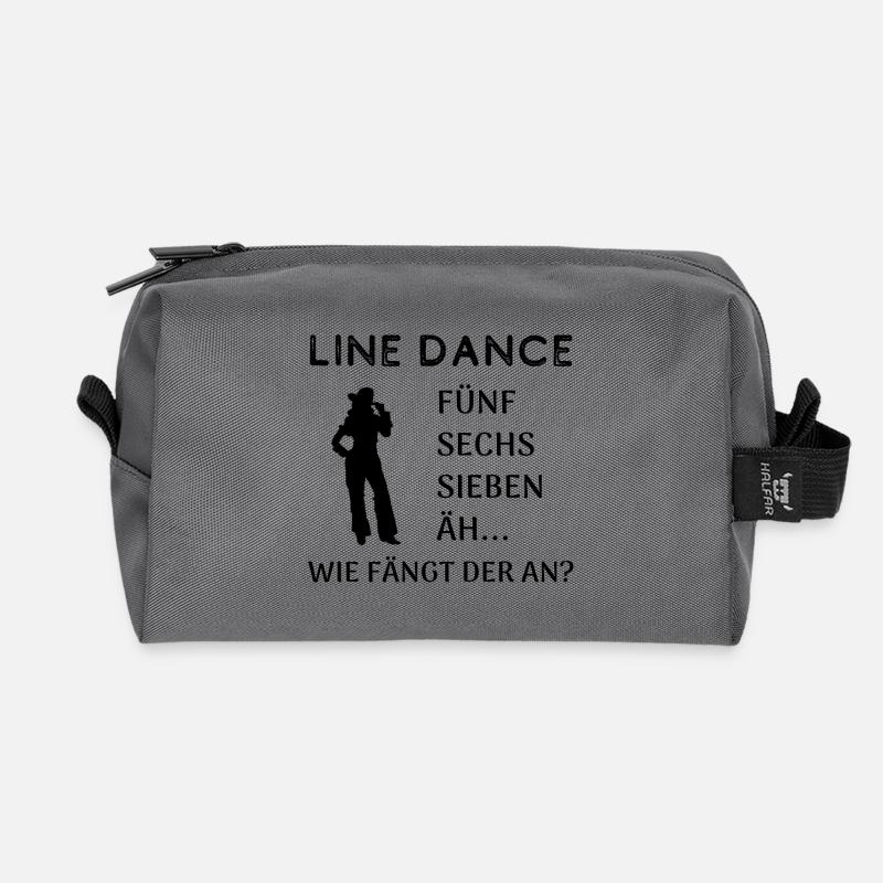 Line Dance Frage: Wie fängt der an? - Recycelte Kulturtasche - Anthrazit