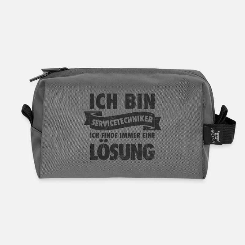 Ich bin Servicetechniker ich finde immer 1 Lösung! - Recycelte Kulturtasche - Anthrazit