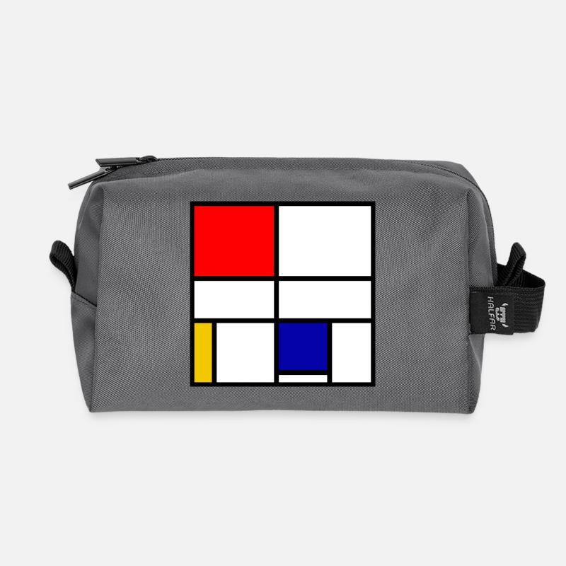 Mondrian 3 - Recycelte Kulturtasche - Anthrazit