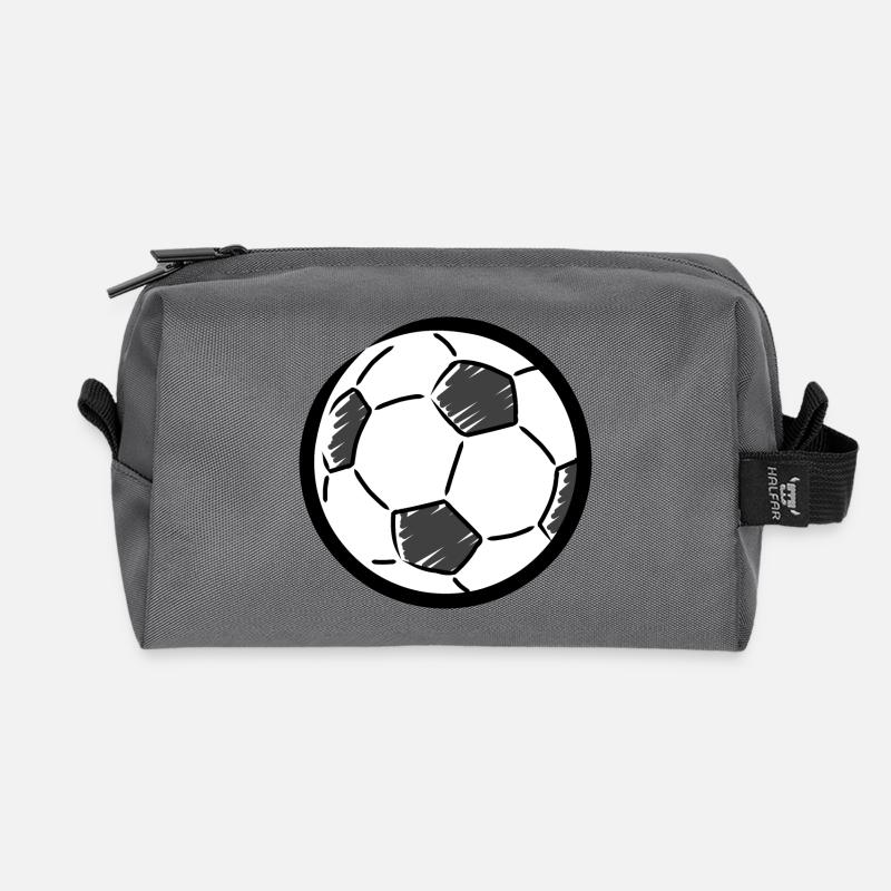 Fußball-Zeichnung - Recycelte Kulturtasche - Anthrazit