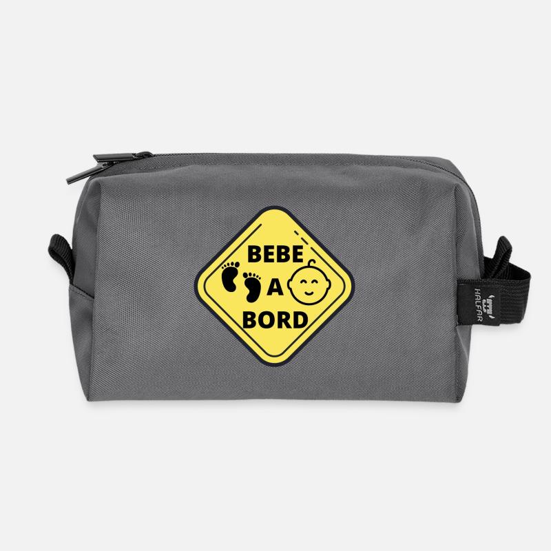 Baby an Bord - Recycelte Kulturtasche - Anthrazit