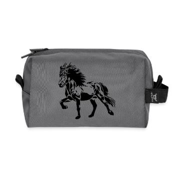 Cheval islandais de Tölting n° 4 - Trousse de toilette en tissu recyclé - anthracite - Devant