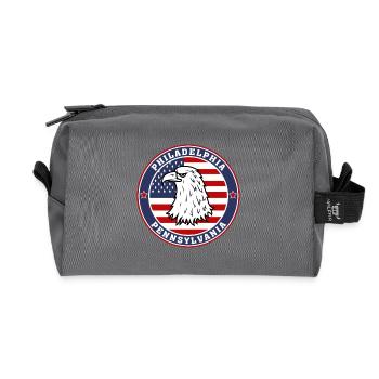 Philadelphia City Pennsylvania State États-Unis Drapeau - Trousse de toilette en tissu recyclé - anthracite - Devant