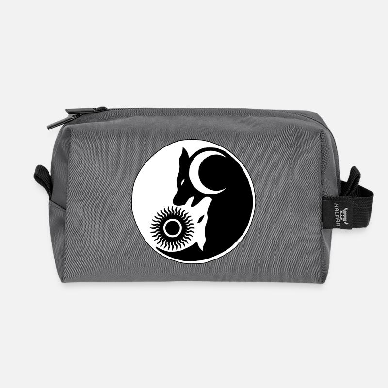 Wolf Yin Yang - Recycelte Kulturtasche - Anthrazit