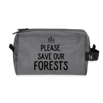nature conservation - Recycled Toiletry Zip Bag - anthracite - Front