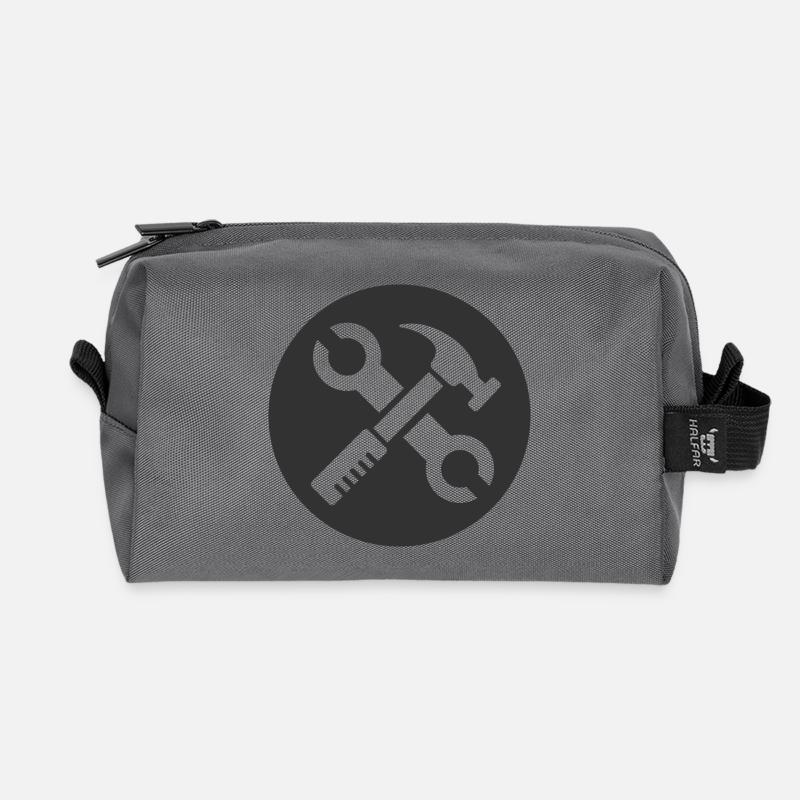 symbol handwerker diy selfmade werkzeug Hammer - Recycelte Kulturtasche - Anthrazit