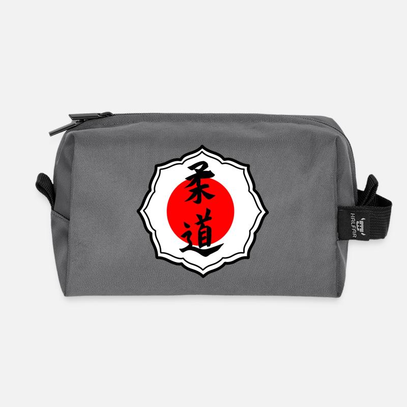 Judo-Kanji schwarz mit rotem japanischem Logo - Recycelte Kulturtasche - Anthrazit
