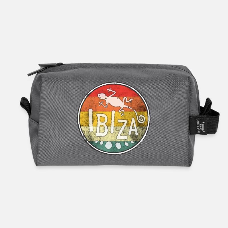 Ibiza Gecko Retro Vintage Design - Recycelte Kulturtasche - Anthrazit