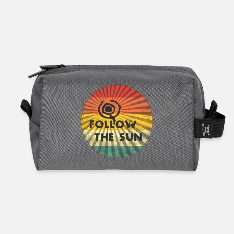 Folge der Sonne - Recycelte Kulturtasche - Anthrazit