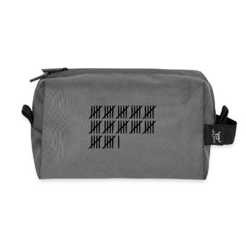 61 anniversaire Liste-barres - 61 ans - Trousse de toilette en tissu recyclé - anthracite - Devant