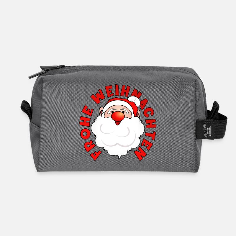 Frohe Weihnachten - WEIHNACHTSMANN - Recycelte Kulturtasche - Anthrazit