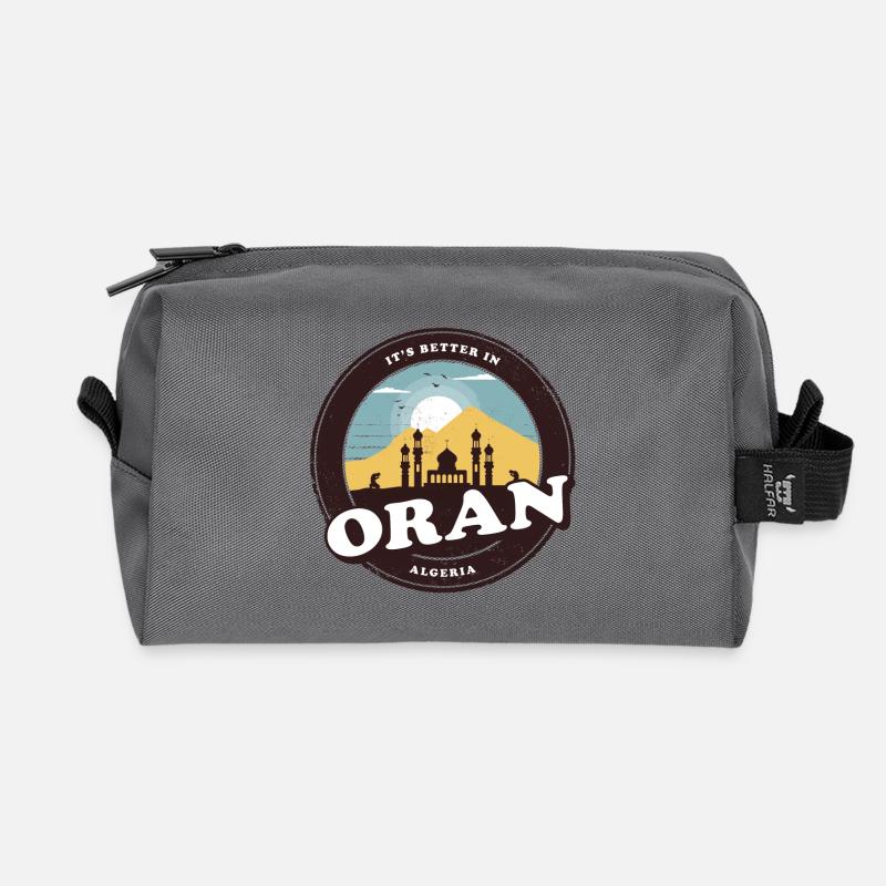 Oran Algerien Moschee Design - Recycelte Kulturtasche - Anthrazit
