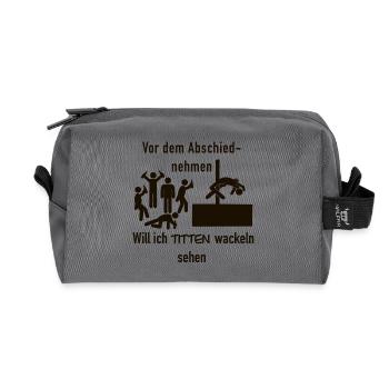 Junggesellenabschied - Spruch - Recycelte Kulturtasche - Anthrazit - Vorne