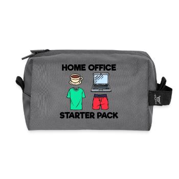 Laptop Kaffee Job Home Office Statement Wfh - Recycelte Kulturtasche - Anthrazit - Vorne