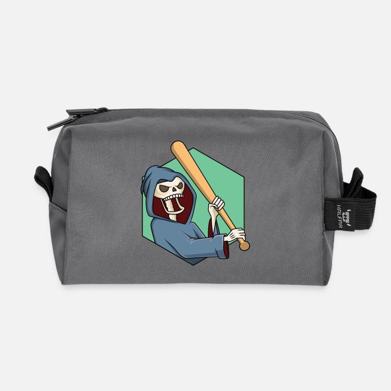 Sensenmann mit Baseballschläger - Recycelte Kulturtasche - Anthrazit