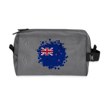 Conception de drapeaux d'éclaboussures vintage de - Trousse de toilette en tissu recyclé - anthracite - Devant