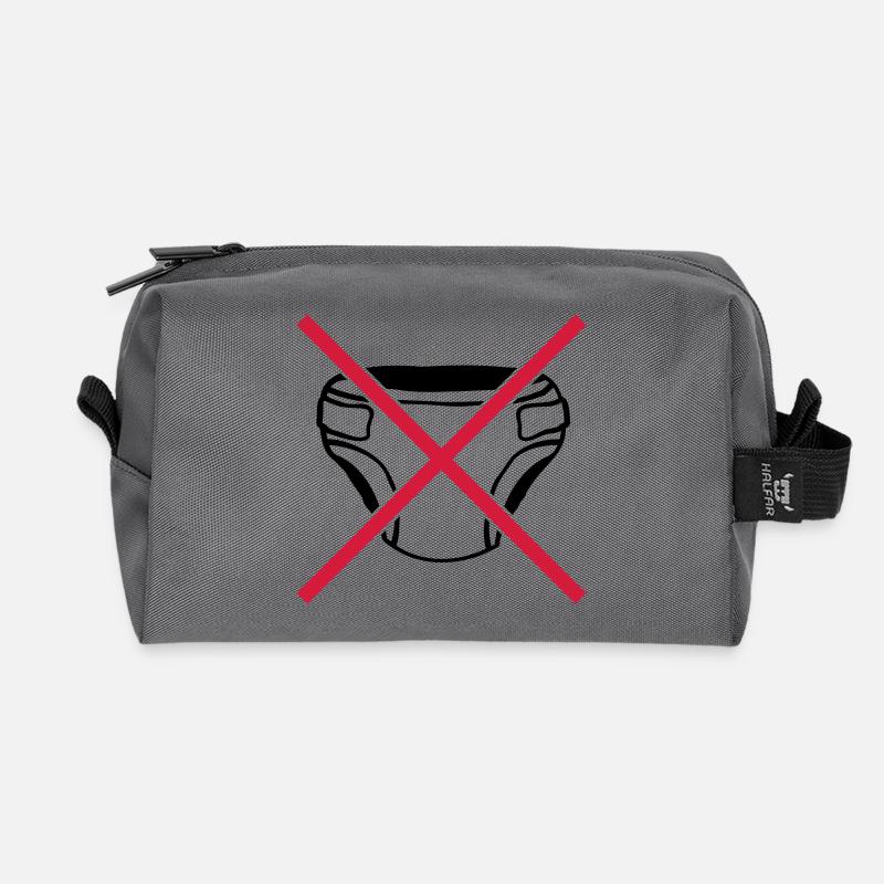 Schild Keine Windel - Recycelte Kulturtasche - Anthrazit