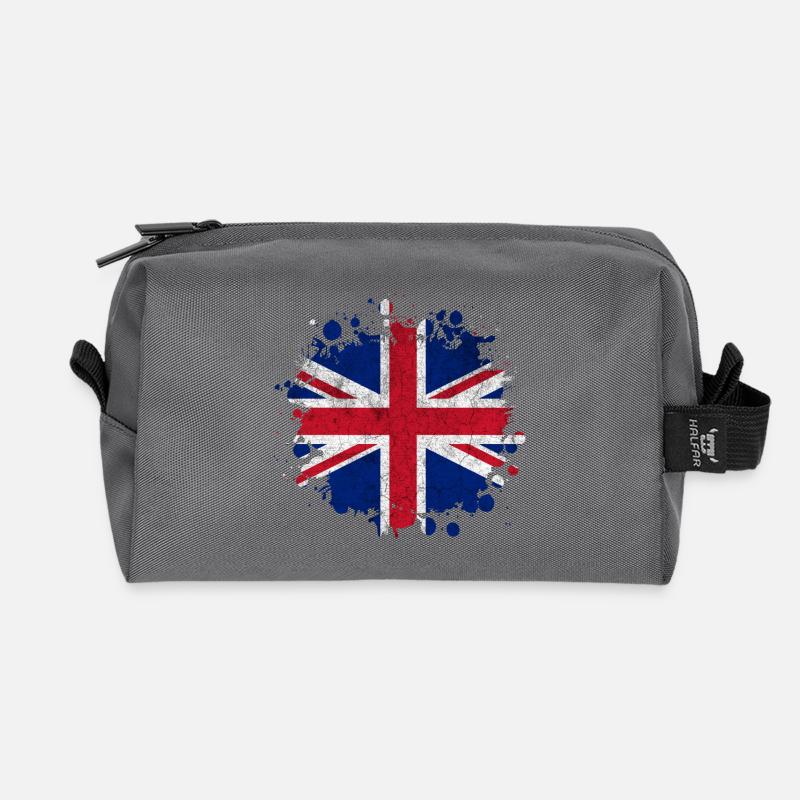 Großbritannien Vintage Splash Design - Recycelte Kulturtasche - Anthrazit