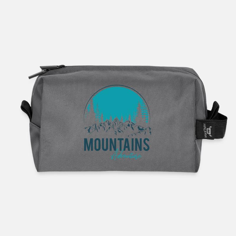 Mountains Adventure - Recycelte Kulturtasche - Anthrazit