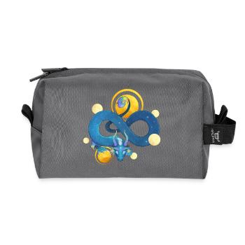 Blue Ink Spirits - Rainbow Blue Dragon & Gold - Recycled Toiletry Zip Bag - anthracite - Front