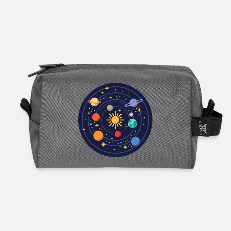 Sonnensystem - Recycelte Kulturtasche - Anthrazit