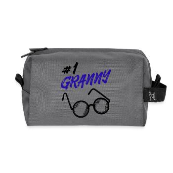 Omi Brille Statement Oma Beste Großmutter - Recycelte Kulturtasche - Anthrazit - Vorne