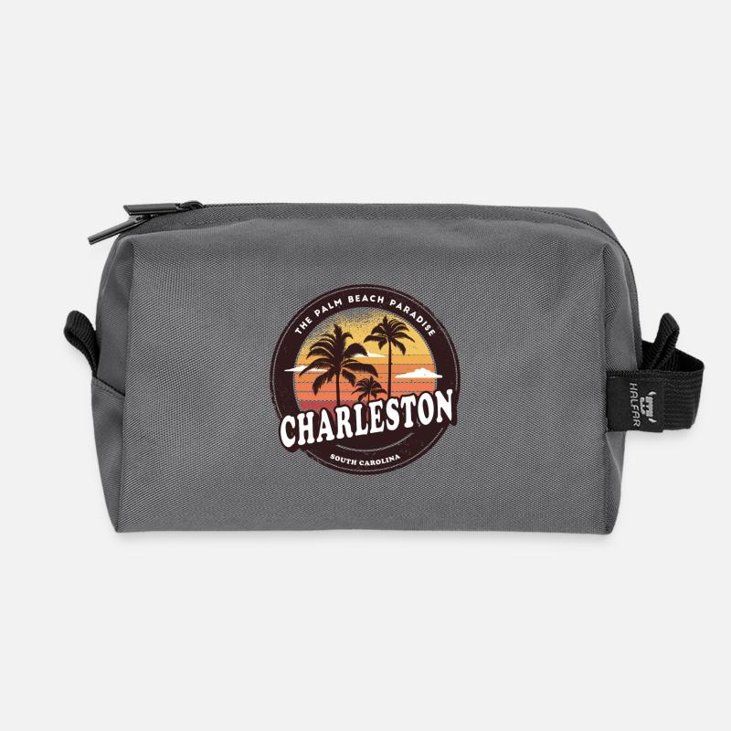 Charleston South Carolina Strand Design - Recycelte Kulturtasche - Anthrazit
