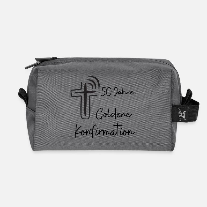 Goldene Konfirmation 50 Jahre Jubelkonfirmation - Recycelte Kulturtasche - Anthrazit
