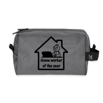 Working from home home worker of the year - Recycled Toiletry Zip Bag - anthracite - Front