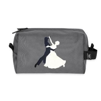 Eleganter Walzer Tanzmotif - Recycelte Kulturtasche - Anthrazit - Vorne