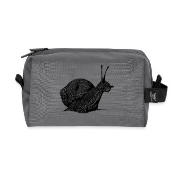 Vintage realistic snail - Recycled Toiletry Zip Bag - anthracite - Front