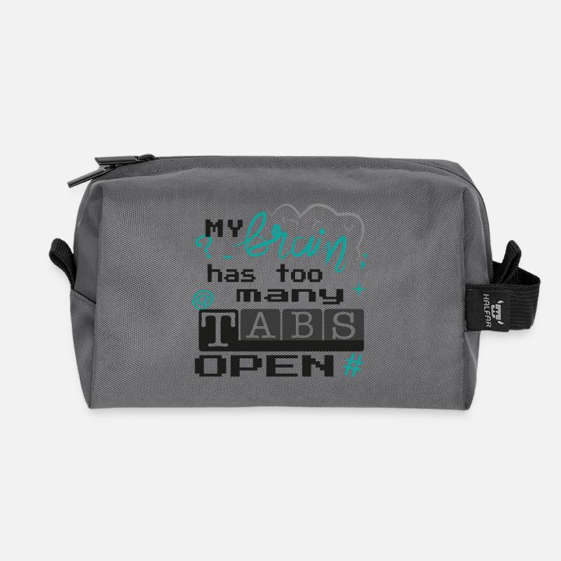 my brain has too many tabs open - Recycelte Kulturtasche - Anthrazit
