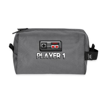 PLAYER 1 + NES Controller - Gaming - Recycled Toiletry Zip Bag - anthracite - Front