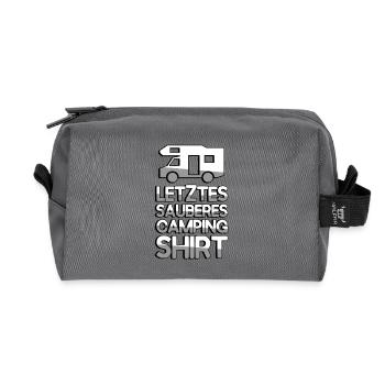 LETZTER SAUBERER CAMPING SHIRT Wohnwagen - Camping - Recycelte Kulturtasche - Anthrazit - Vorne