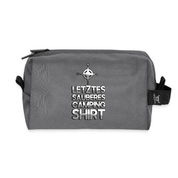 LETZTER SAUBERER CAMPING SHIRT + Kompass - Camping - Recycelte Kulturtasche - Anthrazit - Vorne