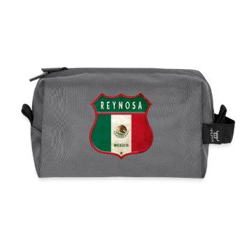 Motif de l'écusson Reynosa Mexico - Trousse de toilette en tissu recyclé - anthracite - Devant