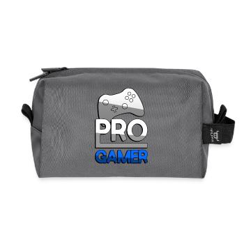 PRO GAMER (Blau) + Controller - Gaming - Recycelte Kulturtasche - Anthrazit - Vorne