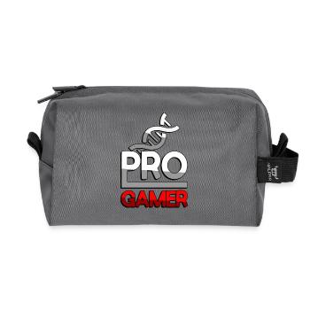 PRO GAMER (Rot) + DNA - Gaming - Recycelte Kulturtasche - Anthrazit - Vorne