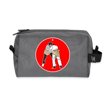 Schweizer Nationalsport Schwinger tafel rot - Recycelte Kulturtasche - Anthrazit - Vorne