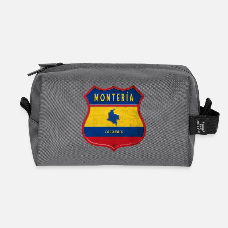 Montería Kolumbien Wappen Design - Recycelte Kulturtasche - Anthrazit