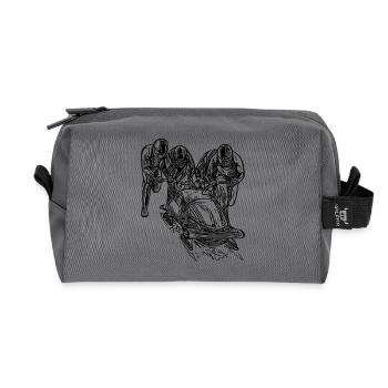 Bobsleigh four-man bobsleigh in the ice channel - Recycled Toiletry Zip Bag - anthracite - Front