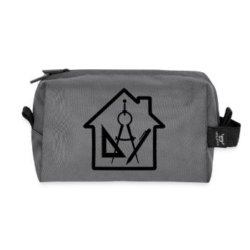 Logo Architect House Drawing - Recycled Toiletry Zip Bag - anthracite - Front