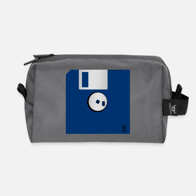 Floppy disk - Recycled Toiletry Zip Bag - anthracite