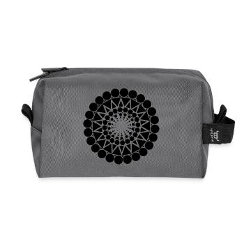 Geometric triangle mandala round pattern shape - Recycled Toiletry Zip Bag - anthracite - Front