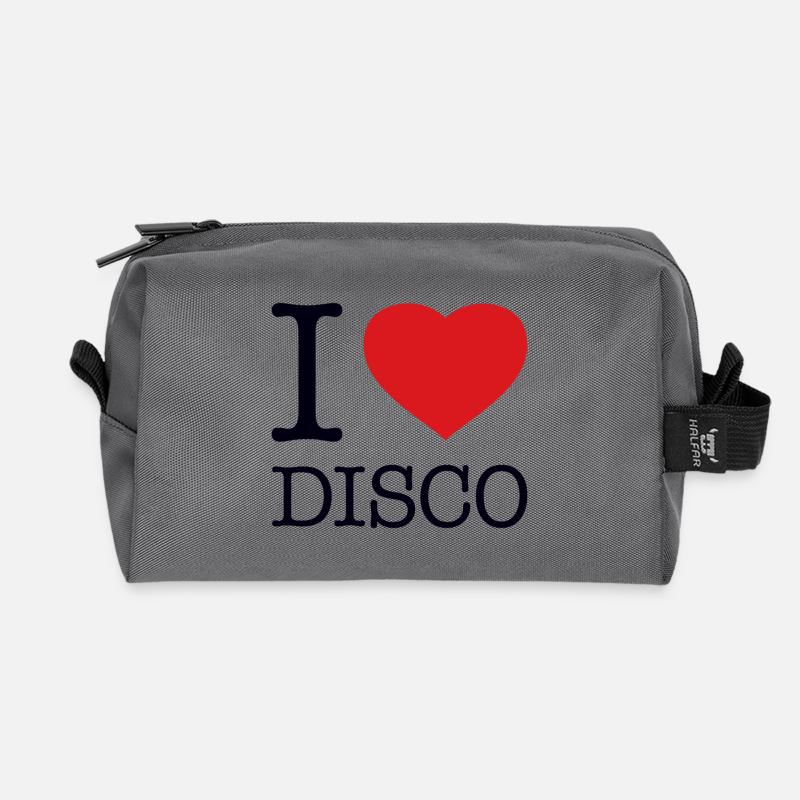 I LOVE DISCO - Recycelte Kulturtasche - Anthrazit