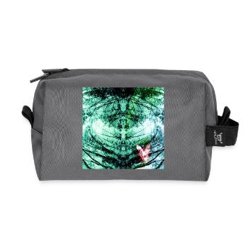 Forest Reflection Teal Butterfly - Recycled Toiletry Zip Bag - anthracite - Front